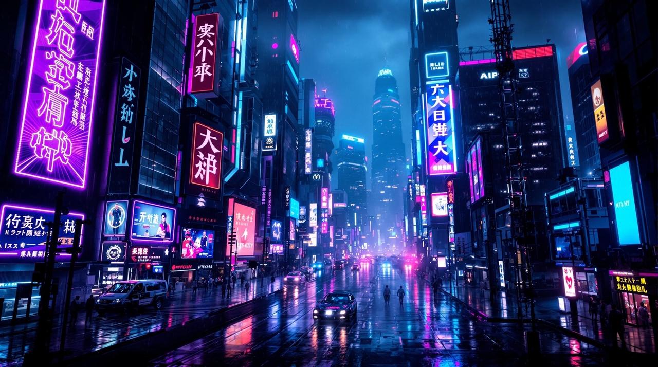 青云剧场赛博都市专题背景