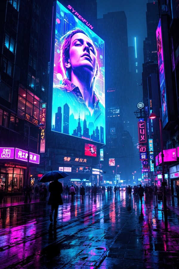 霓虹巨都 科幻电影海报