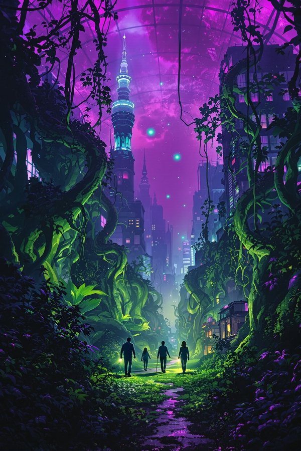 绿色废墟 科幻电影海报